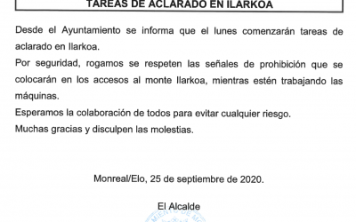TAREAS DE ACLARADO EN ILARKOA